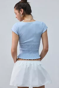 Kimchi Blue Only You Smocked Short Sleeve Top
