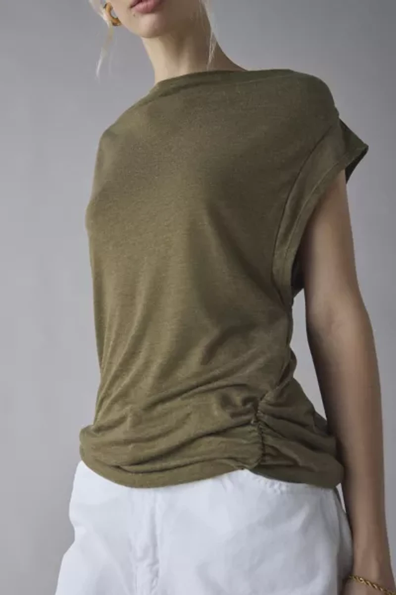 UO Indie Plunging Wrap-Front Drape Top