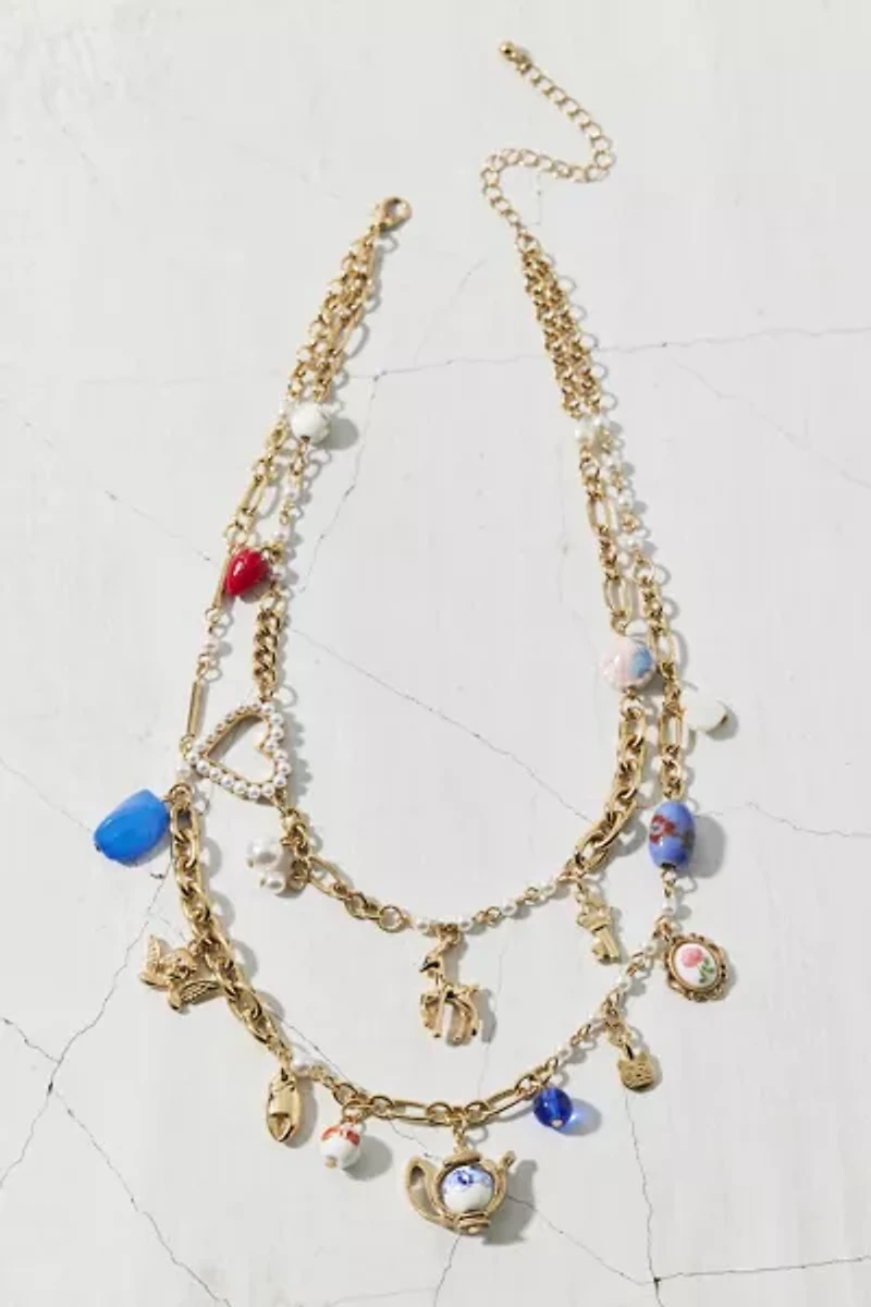Tea Party Layered Charm Necklace