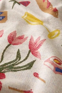 Picnic Scene Woven Throw Blanket