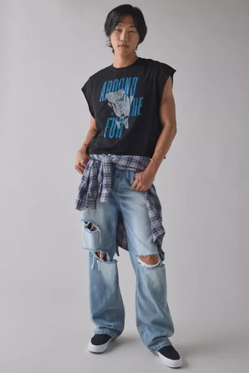 Backstage Graphic Cropped Muscle Tee