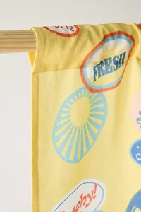 Fruit Sticker Patterned Café Curtain Set