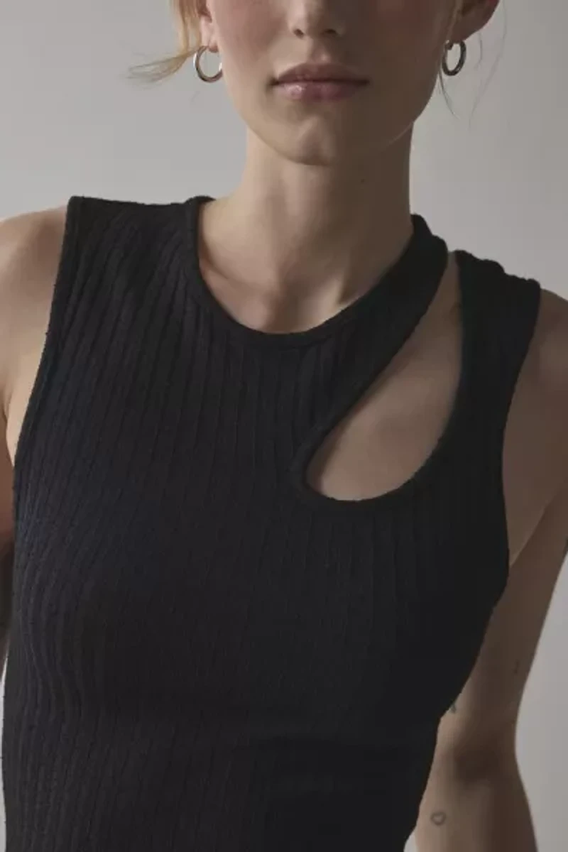 UO Cleo Asymmetrical Cutout Cropped Tank Top
