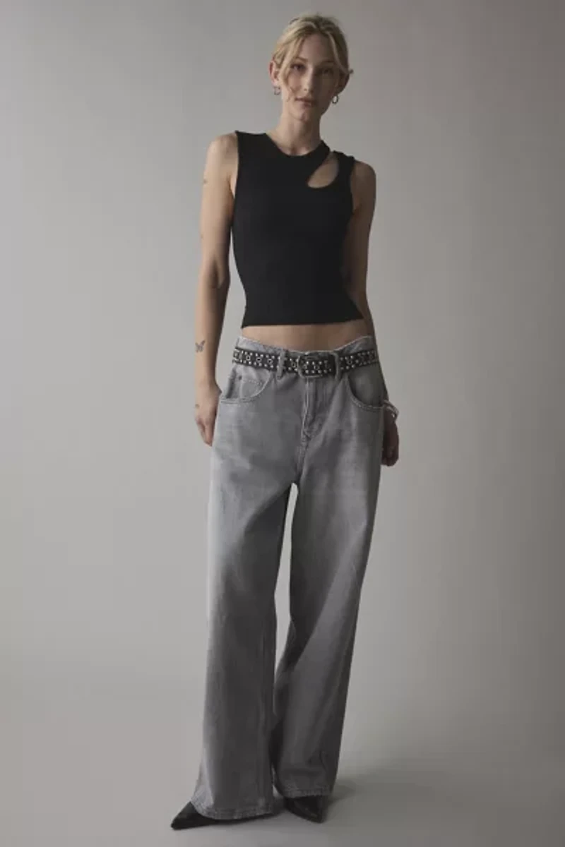 UO Cleo Asymmetrical Cutout Cropped Tank Top