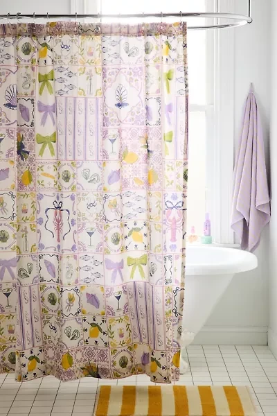 Porto Tile Pattern Shower Curtain