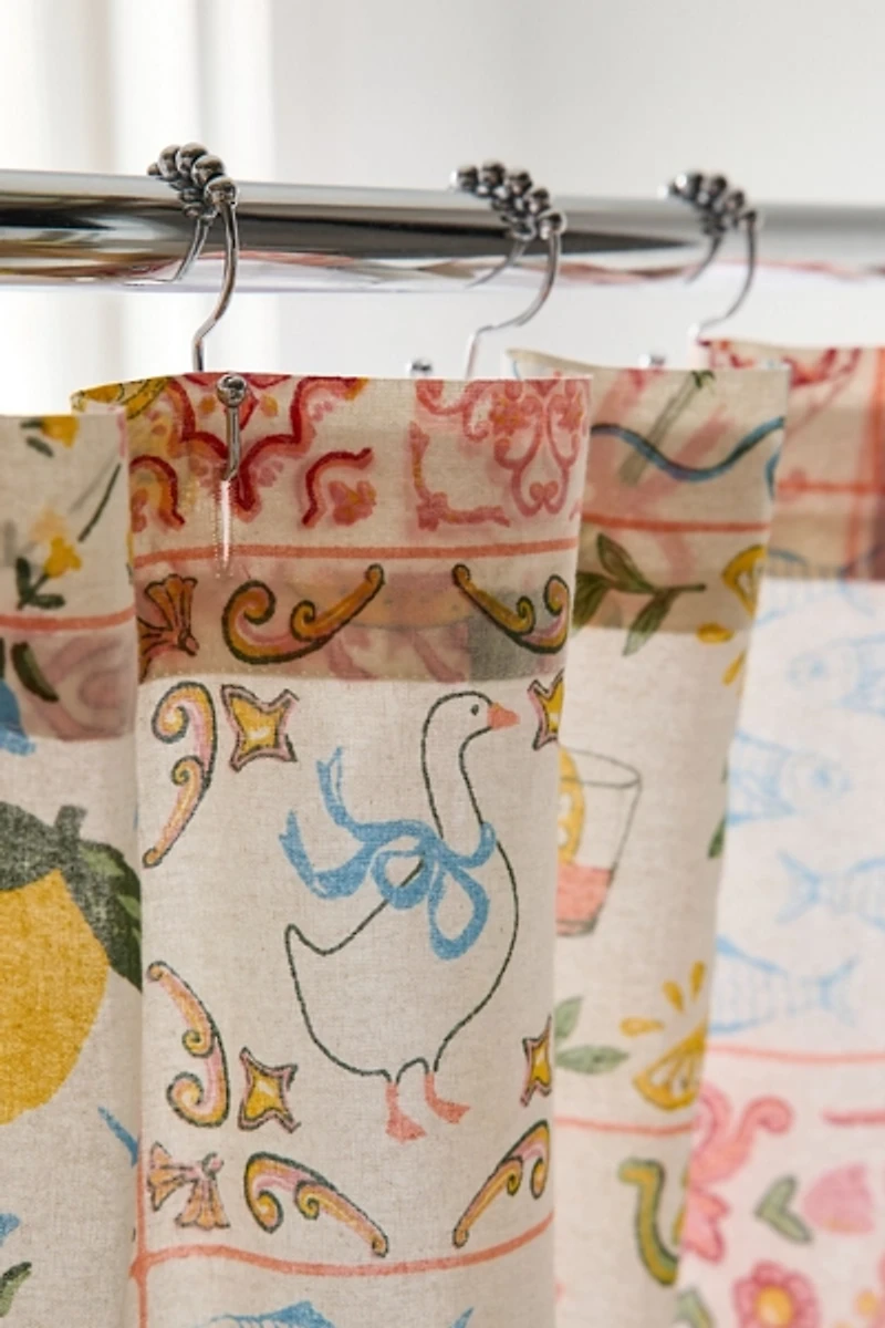 Porto Tile Pattern Shower Curtain