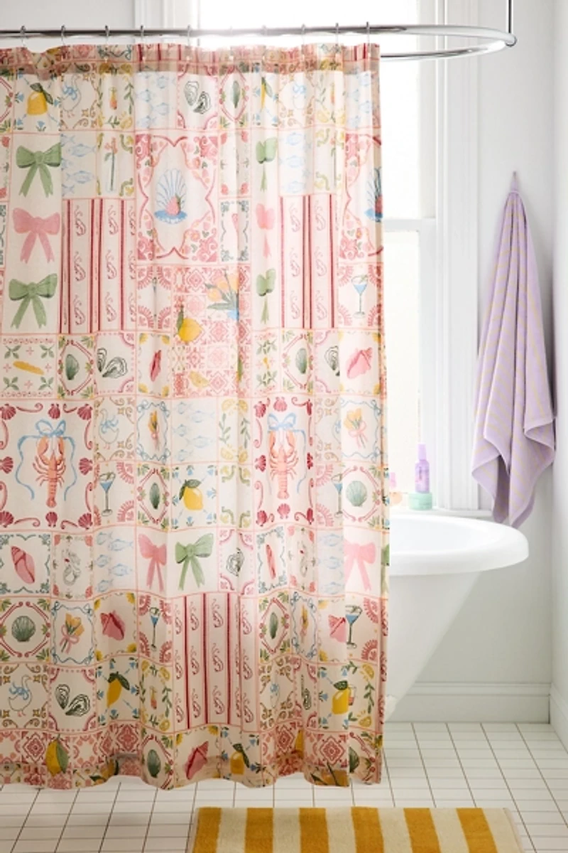 Porto Tile Pattern Shower Curtain