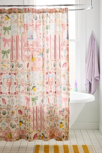 Porto Tile Pattern Shower Curtain