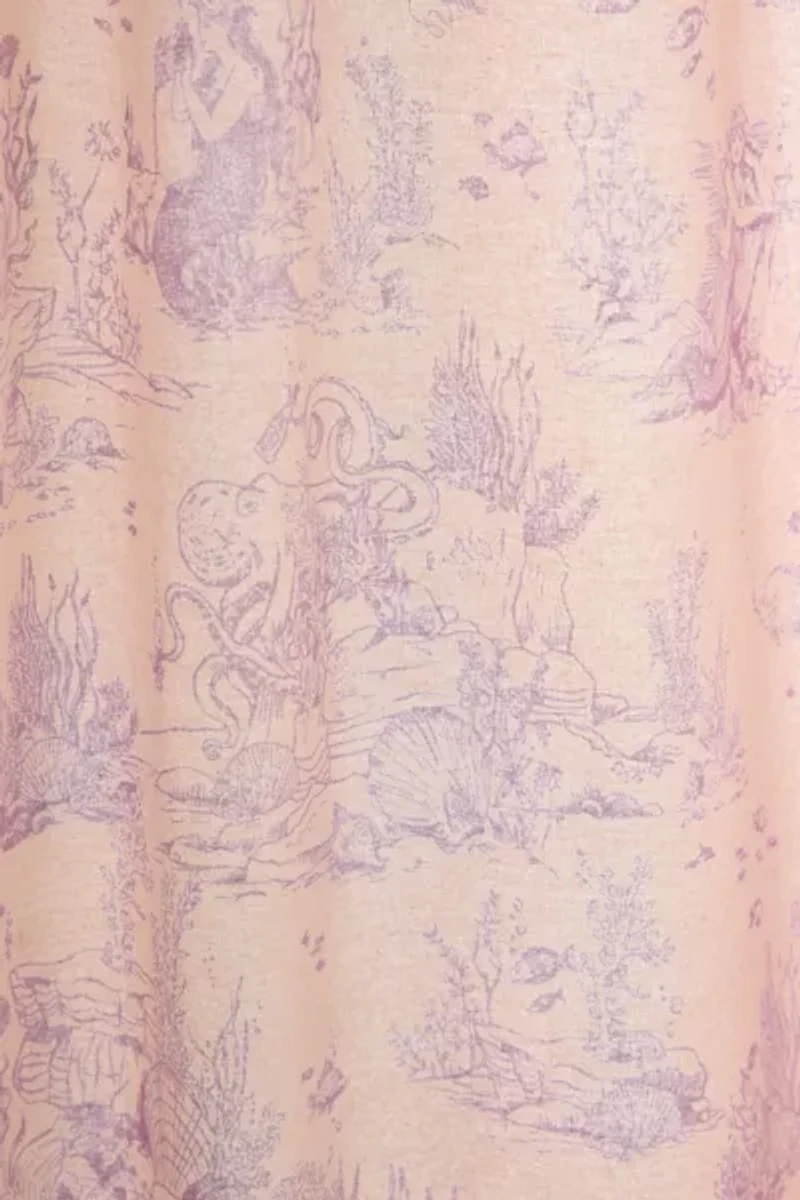 Mermaid Toile Patterned Shower Curtain