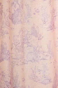 Mermaid Toile Patterned Shower Curtain