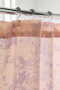 Mermaid Toile Patterned Shower Curtain