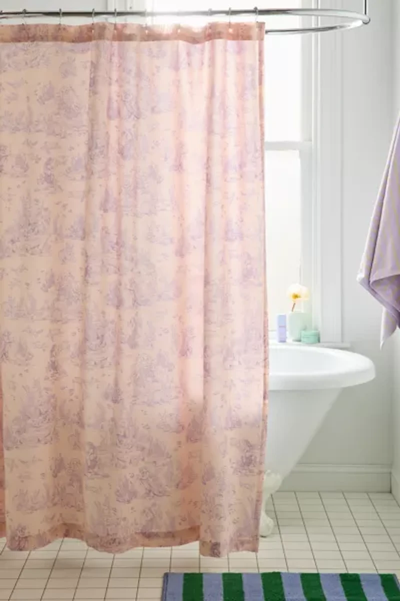 Mermaid Toile Patterned Shower Curtain