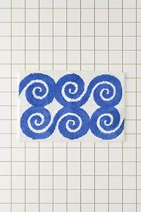 Swirly Icon Plush Tufted Bath Mat