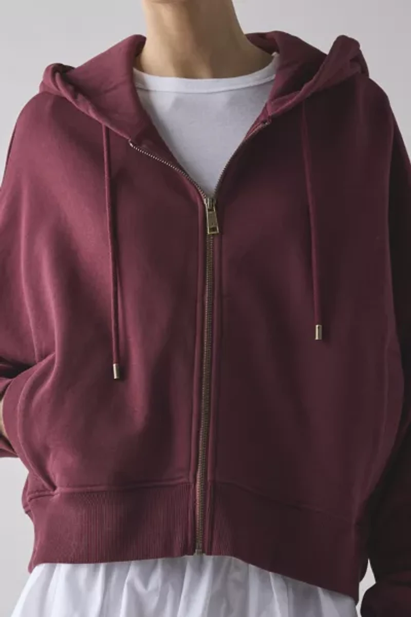 THE UPSIDE Ryder Jude Cropped Zip-Up Hoodie Sweatshirt