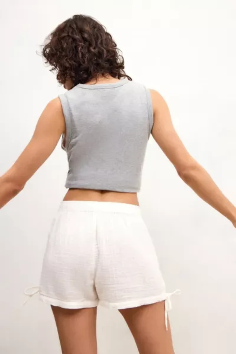 Out From Under Tie Side Cotton Gauze Short
