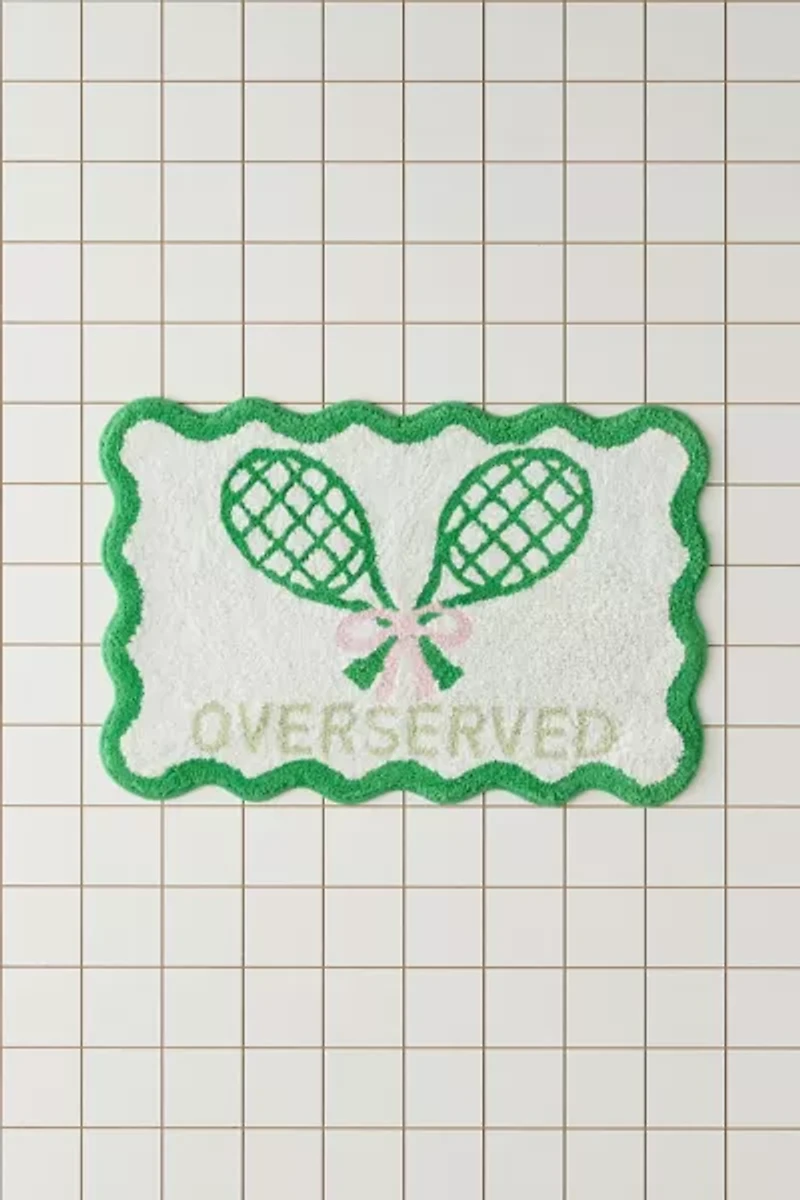 Overserved Tennis Scalloped Tufted Bath Mat