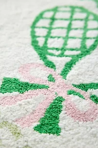 Overserved Tennis Scalloped Tufted Bath Mat