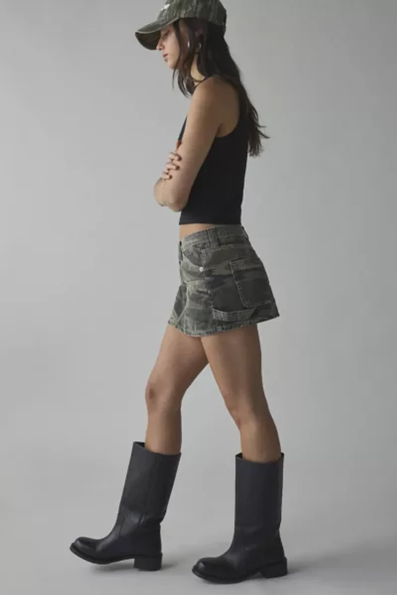 BDG Carpenter Low-Rise Camo Micro Mini Skirt
