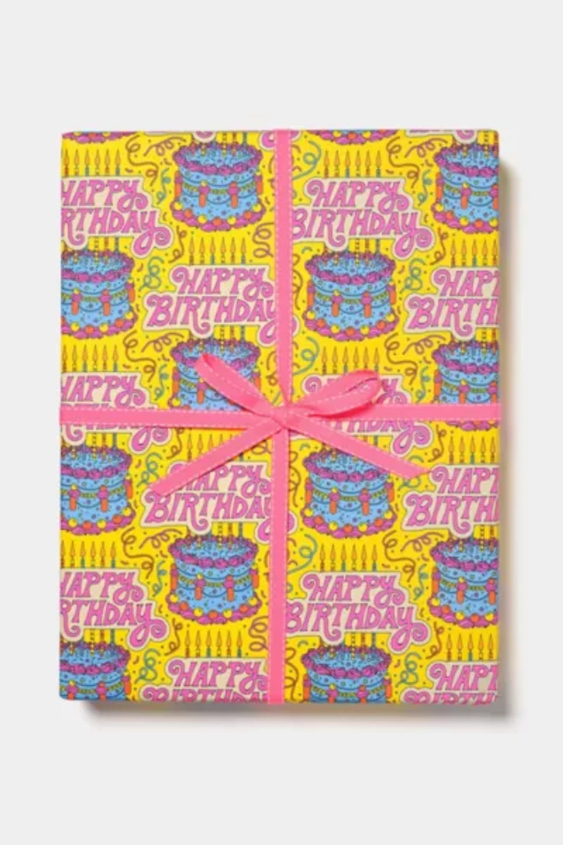 Red Cap Cake & Confetti Wrapping Paper
