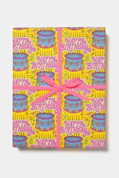 Red Cap Cake & Confetti Wrapping Paper