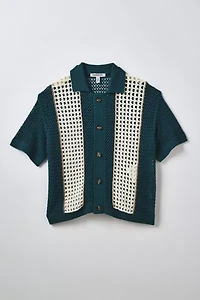UO Norwich Paneled Short Sleeve Polo Sweater