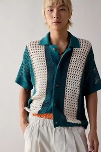 UO Norwich Paneled Short Sleeve Polo Sweater