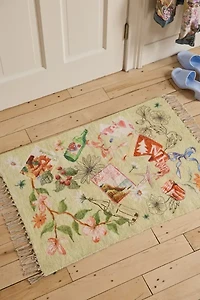 Souvenir Doodle Collage Printed Rug
