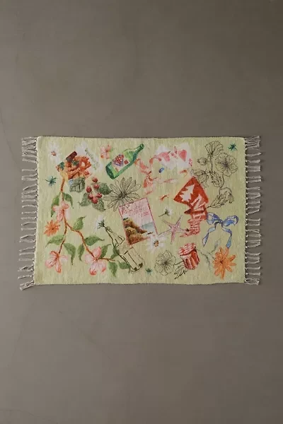 Souvenir Doodle Collage Printed Rug