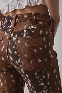 Wrangler Fawn Animal Print Mid-Rise Bootcut Jean