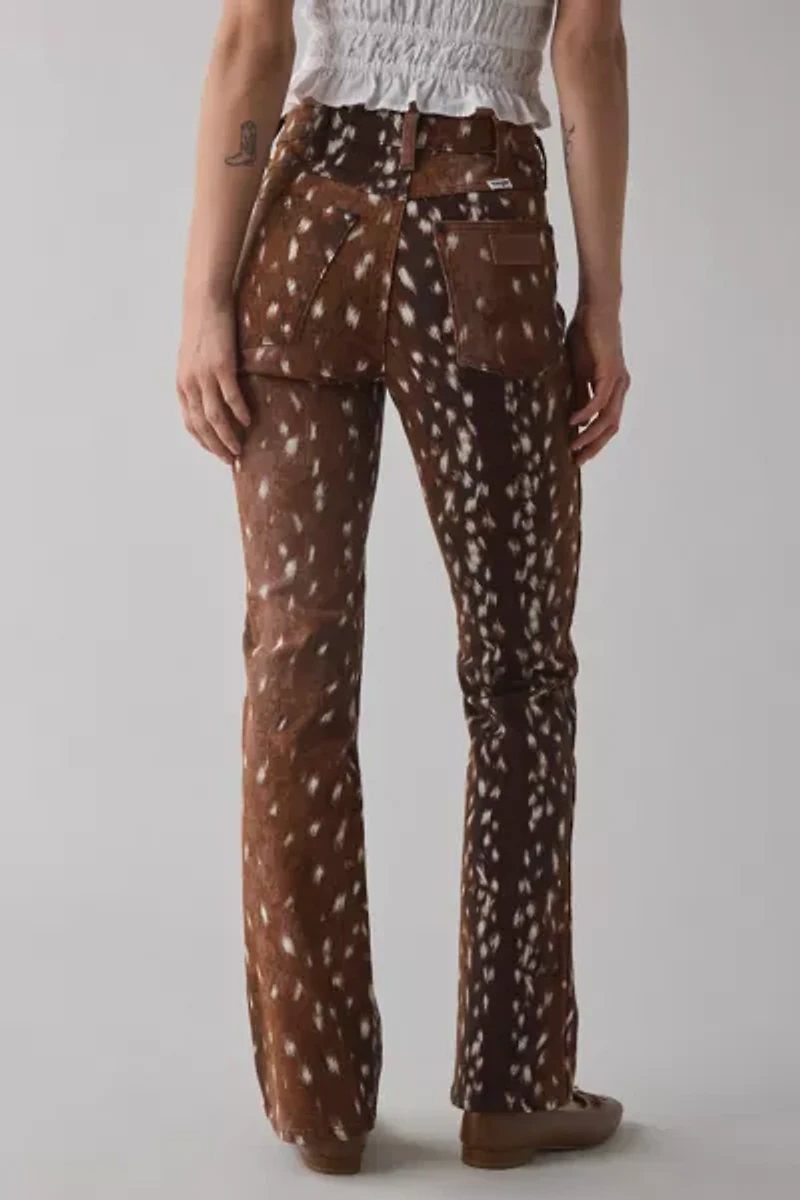 Wrangler Fawn Animal Print Mid-Rise Bootcut Jean