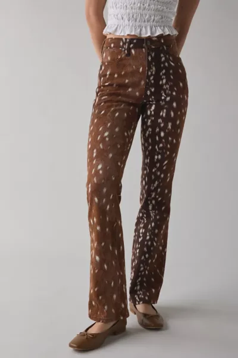Wrangler Fawn Animal Print Mid-Rise Bootcut Jean