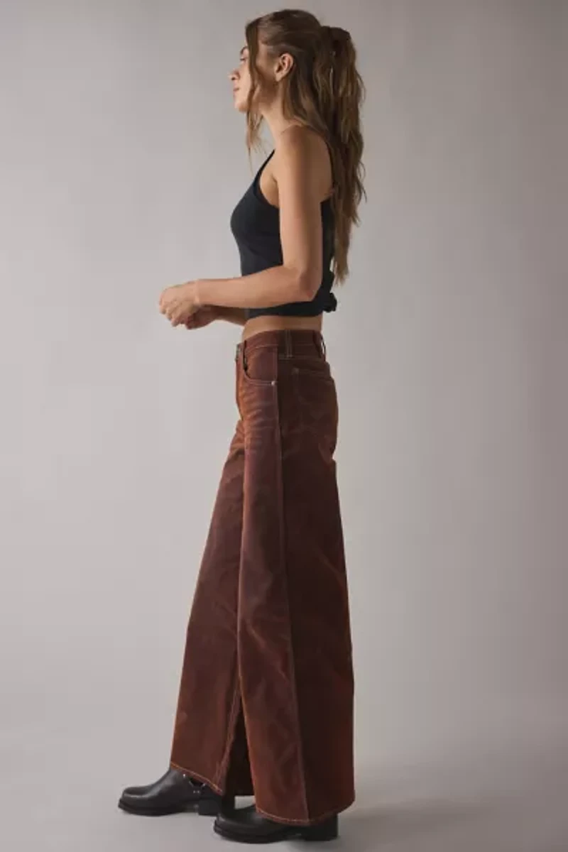 Wrangler Velour Denim 5-Pocket Wide Leg Trouser