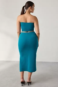 UO Oasis Knit Tube Top & Midi Skirt 2-Piece Set