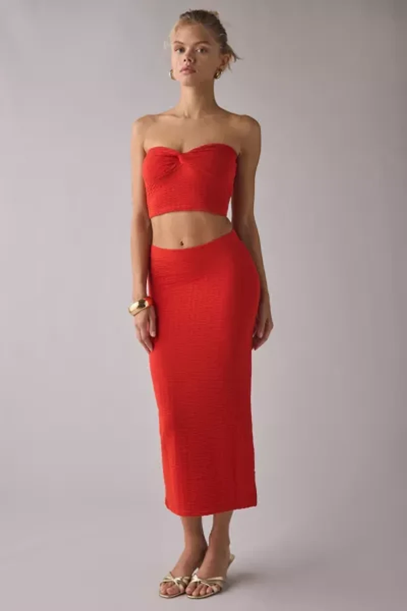 UO Oasis Knit Tube Top & Midi Skirt 2-Piece Set