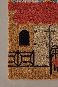 Bistro Scene Printed Coir Doormat