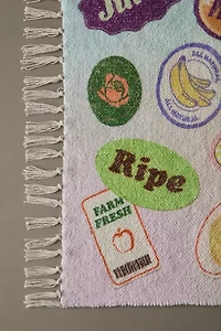 Fruit Sticker Collage Printed Rug