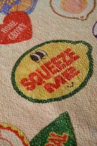 Fruit Sticker Collage Printed Rug