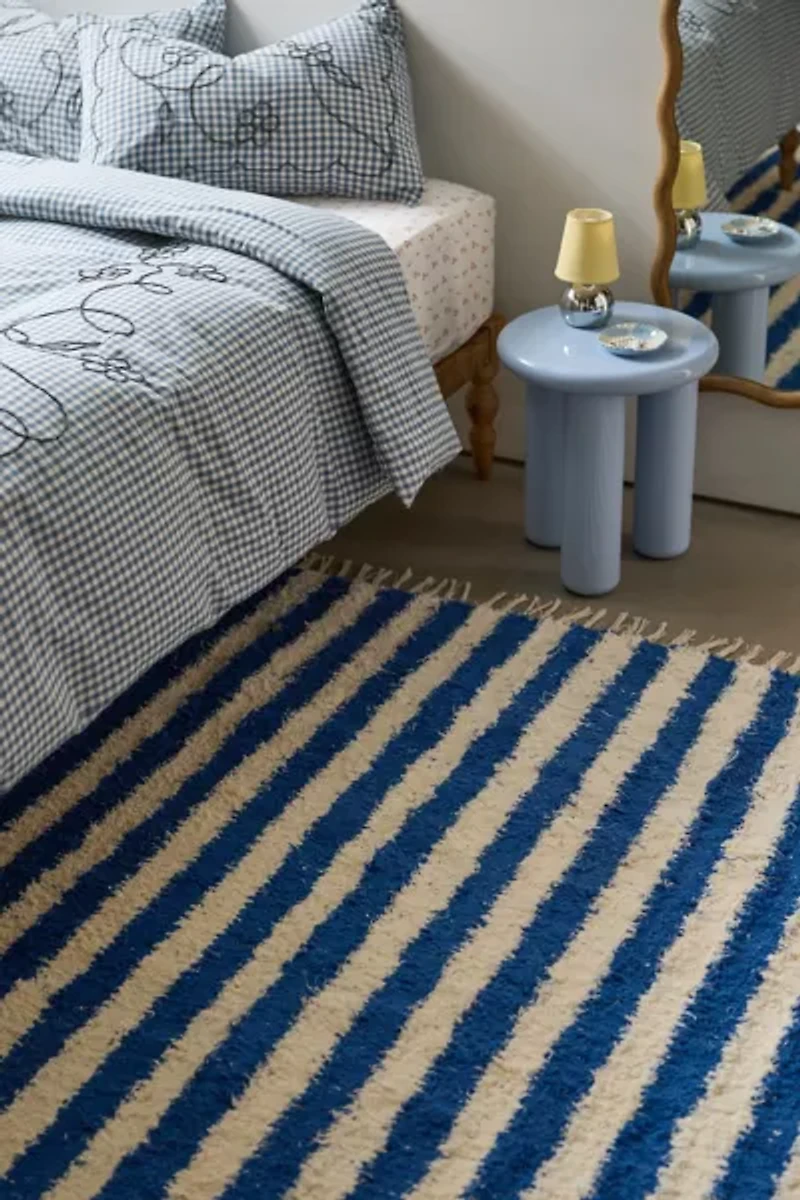 Vertical Cabana Striped Shag Rug