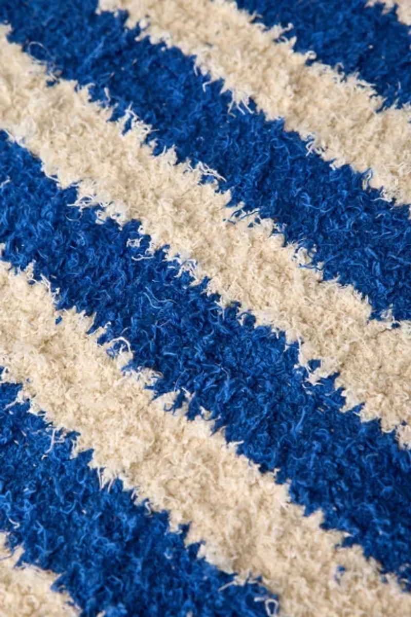 Vertical Cabana Striped Shag Rug