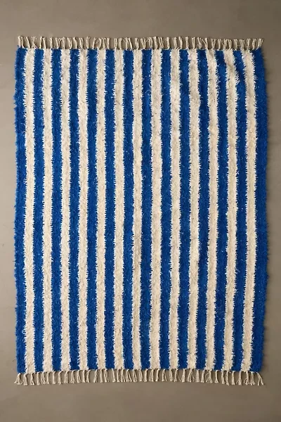 Vertical Cabana Striped Shag Rug