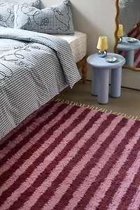 Vertical Cabana Striped Shag Rug