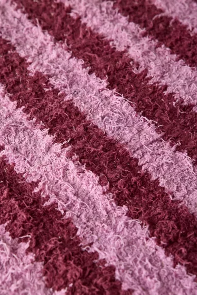 Vertical Cabana Striped Shag Rug