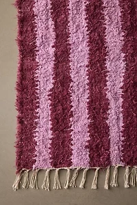 Vertical Cabana Striped Shag Rug