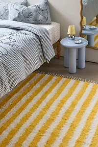 Vertical Cabana Striped Shag Rug