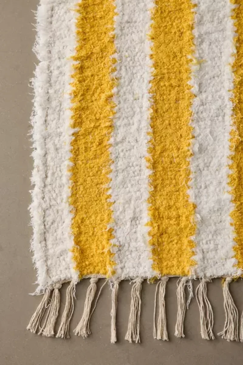 Vertical Cabana Striped Shag Rug