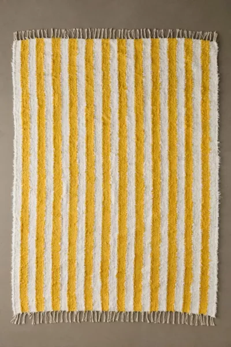 Vertical Cabana Striped Shag Rug
