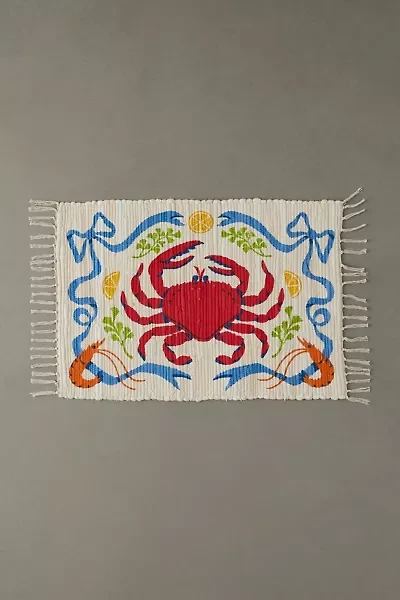 Fancy Crab Printed Rag Rug