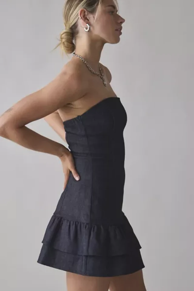 celandine strapless drop waist mini dress Celandine Braided Drop-Waist Mini Dress