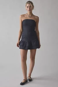 Motel Lumins Strapless Drop Waist Mini Dress
