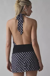 Motel Valina Polka Dot Halter Mini Dress